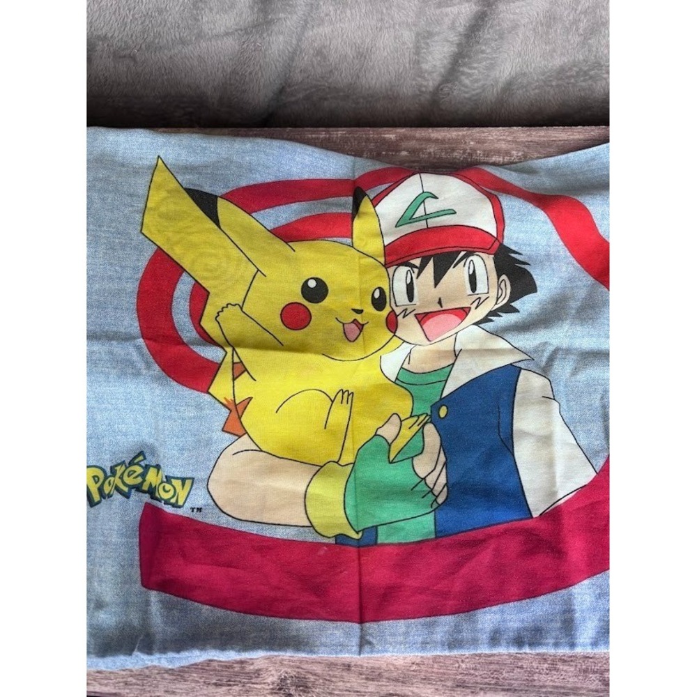 Vintage 90s Pokemon All Over Print 3 Piece Twin Bed Sheet Set Pillow Case Fitted